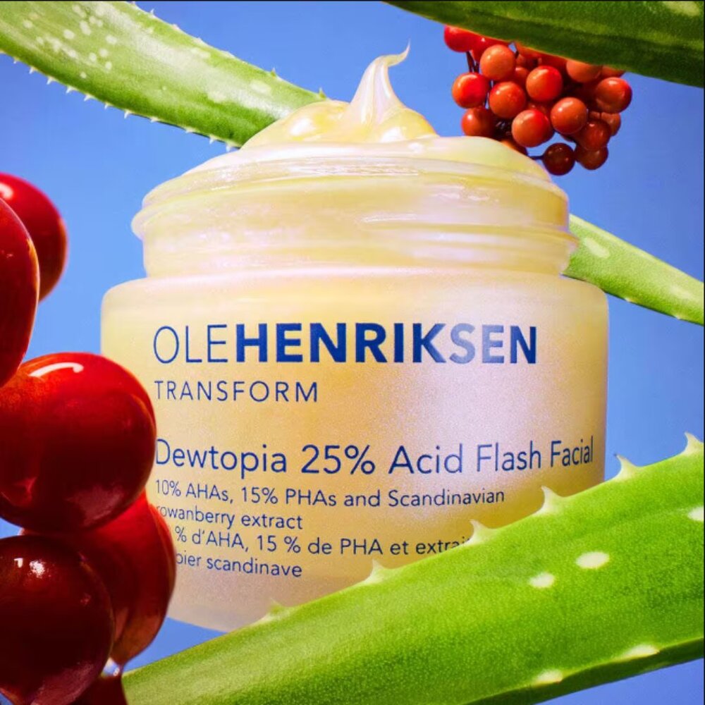 ❣️2/$36 NIB OLEHENRIKSEN Dewtopia 25% Acid Flash Facial Mask Retail $50.00 - Picture 5 of 16